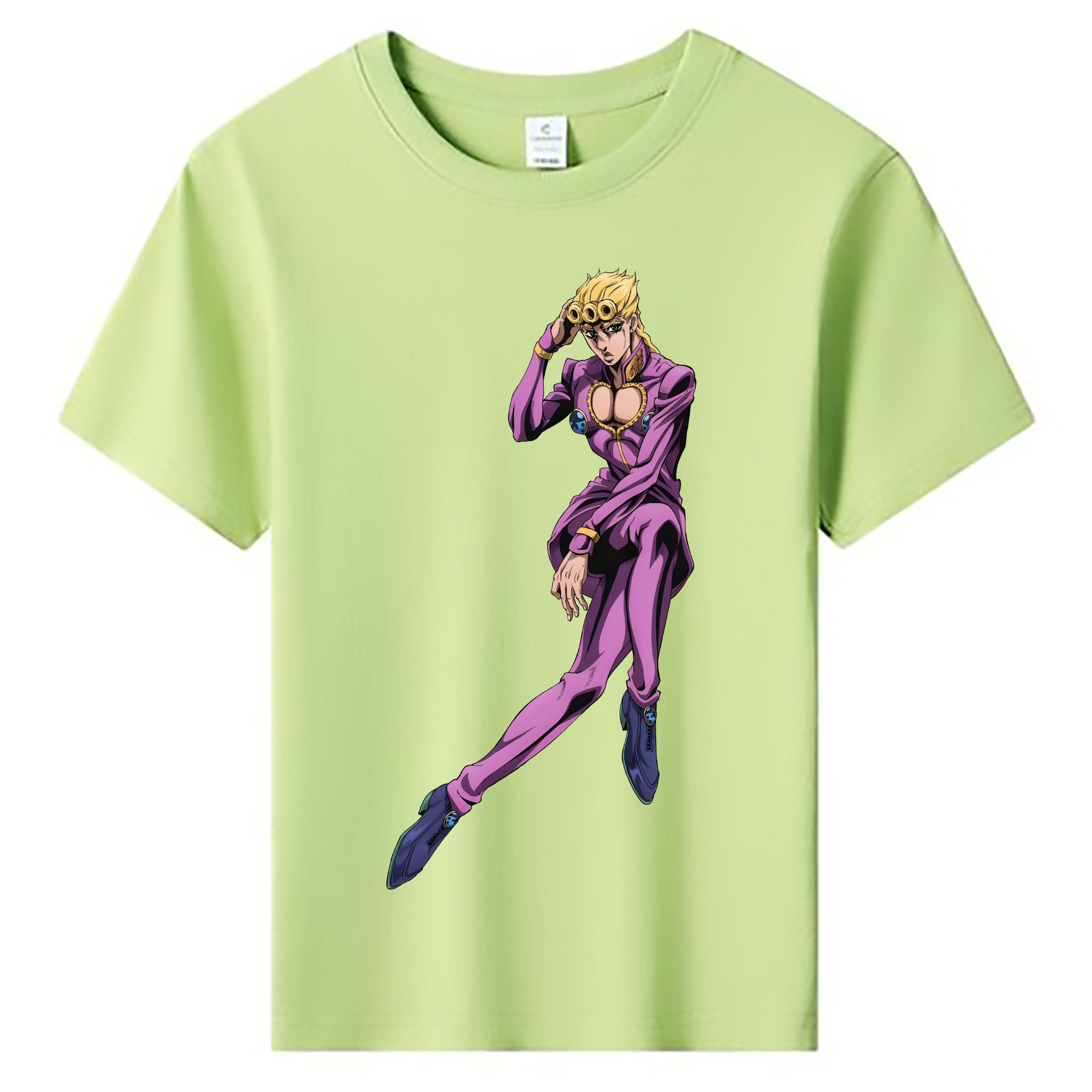 （画像用） ジョジョの奇妙な冒険 ジョルノ?ジョバァーナ JoJo's Bizarre Adventure Giorno Giovanna 綿100％キッズTシャツ（フロントプリント）